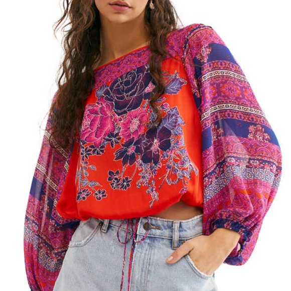 Free People Tops - Free People Blue Nile Printed Top NWT